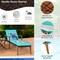 Acacia Wood Patio Chaise Lounge with Side Table 5 Position Turquoise